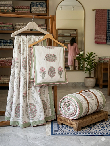 Gulbagh Buti Jaal Dohar and Bedsheet Combo