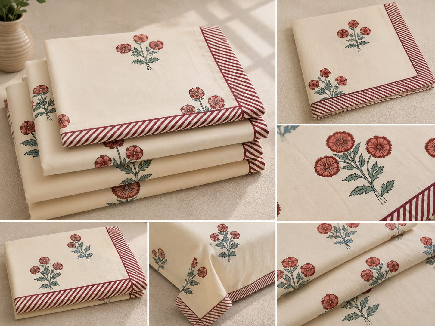 Gulnaar Buti Classic 260 TC Cotton Bedsheet