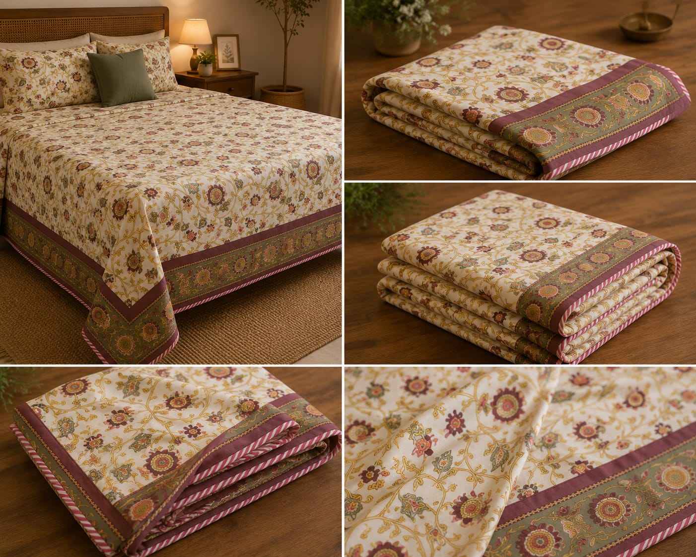 Ivory Floral Vine Dohar