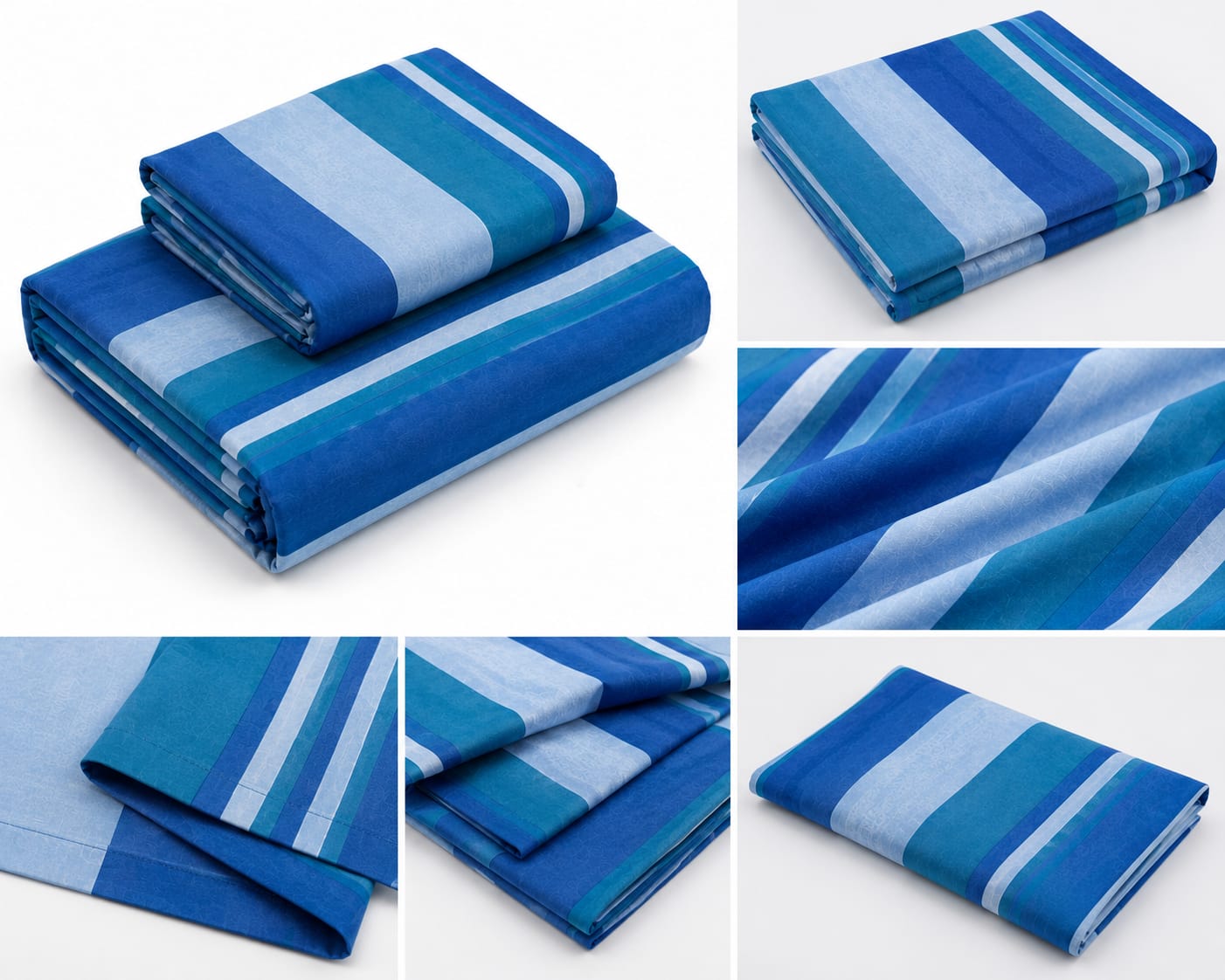 Blue Stripe Handloom Single Bedsheet