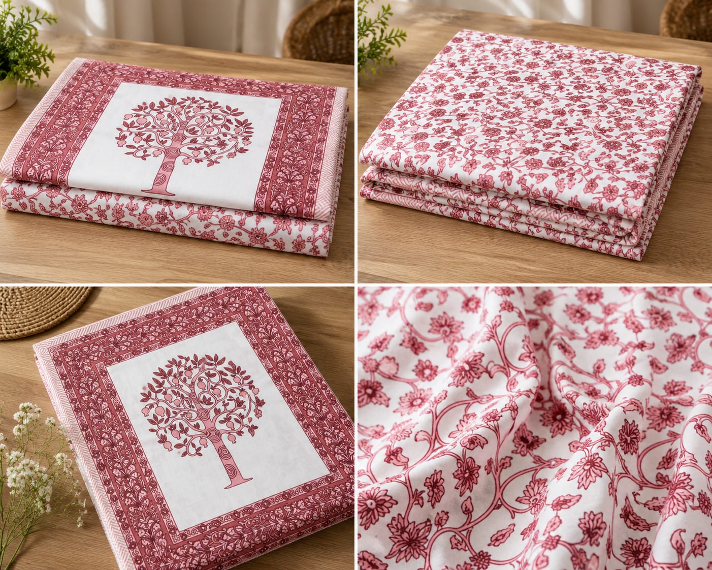 Laal Vriksha Kalamkari Single Bedsheet – 100% Cotton | 240 TC