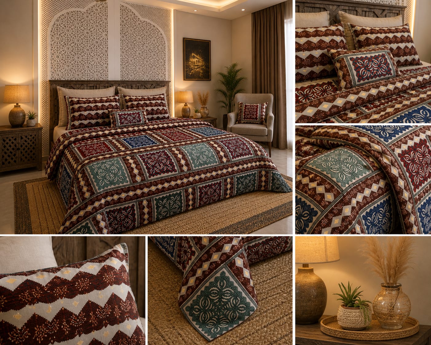 Artisan Patchwork Premium Cotton King Bedsheet Set - Bedsheet - ChapaSsyahii
