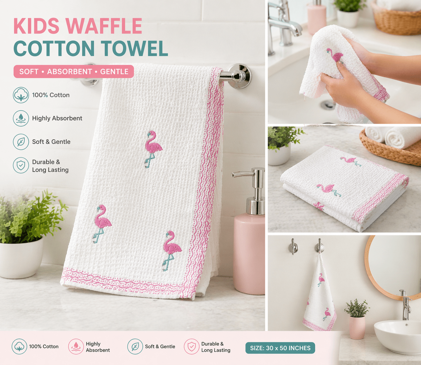 Flamingo Bliss Towel - Bath Towels - ChapaSsyahii