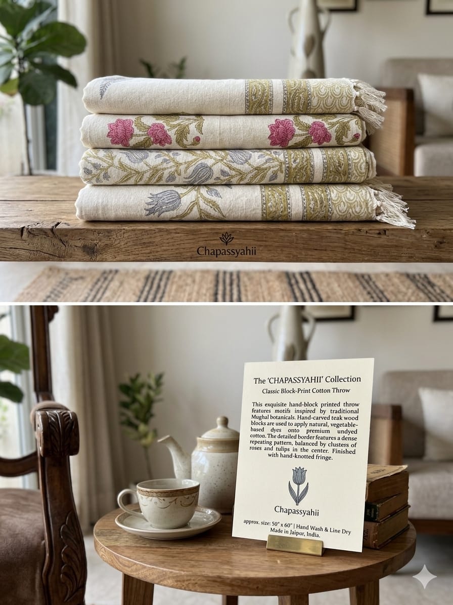 Ivory Bloom Throw - Sofa Throw - ChapaSsyahii