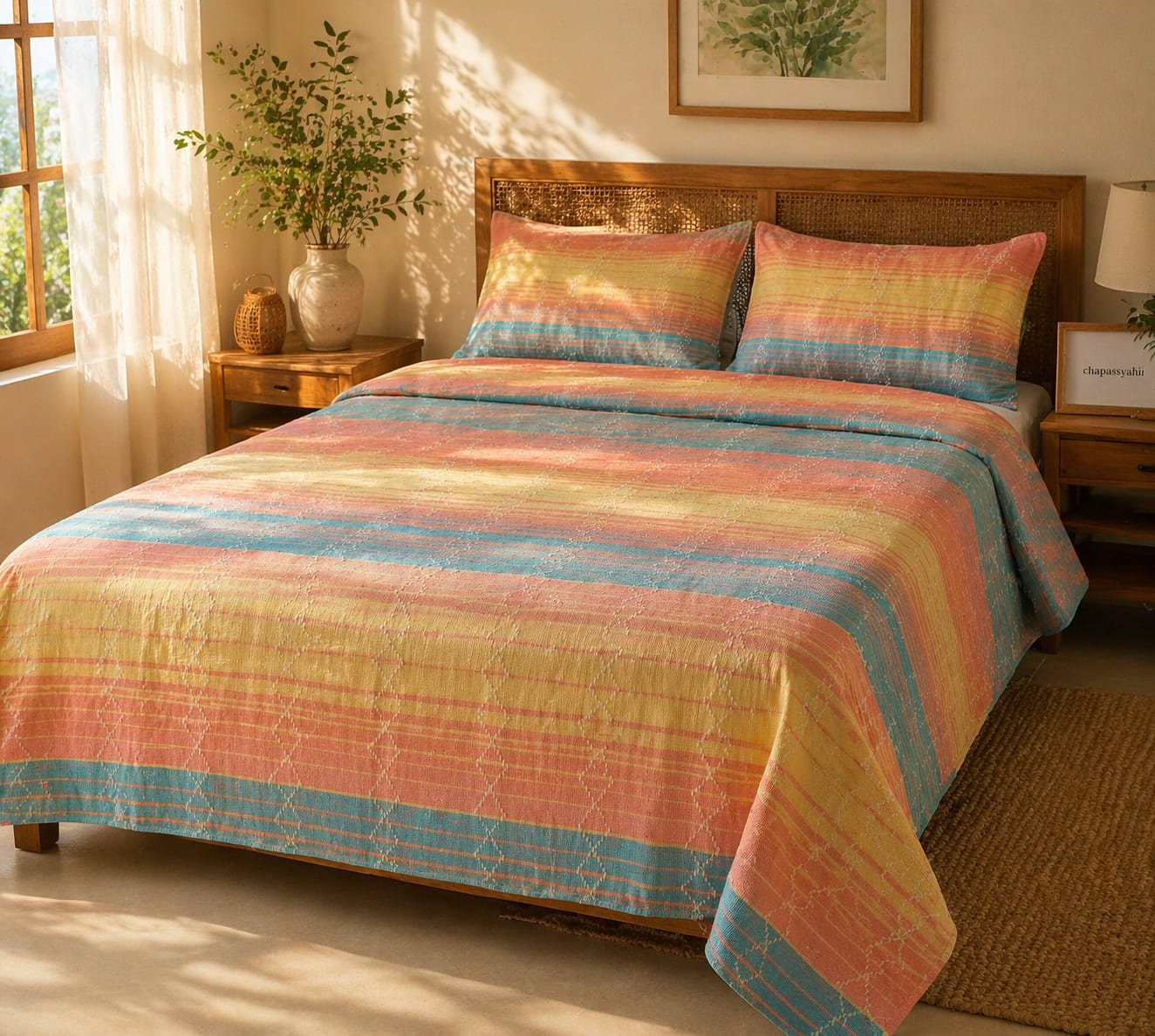 Handloom Woven Cotton Bedsheets (100 × 108) - ChapaSsyahii