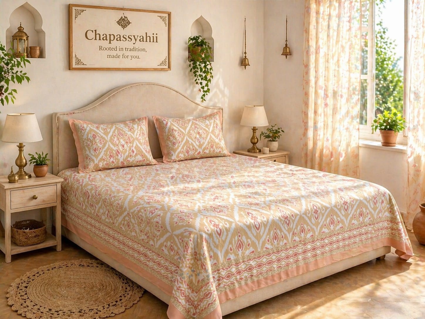 Premium Ikkat Cotton Bedsheets (95x 108) - ChapaSsyahii