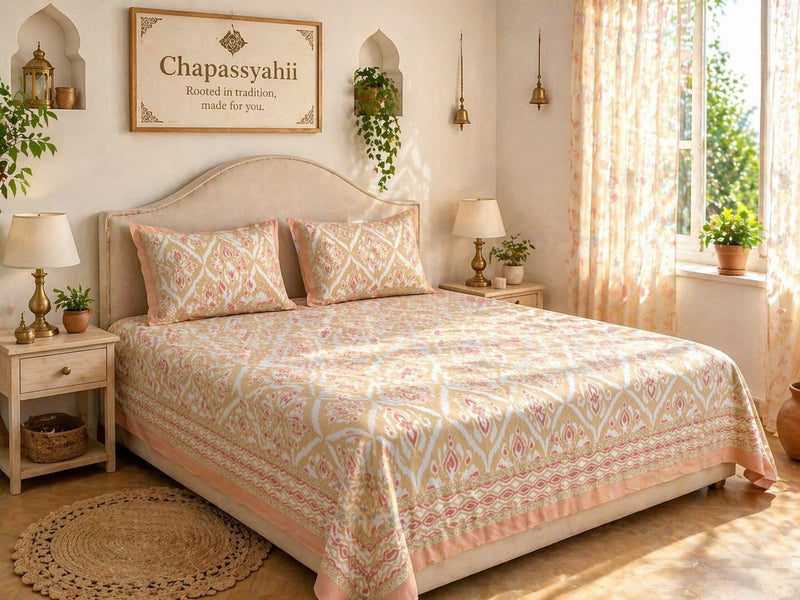 Premium Ikkat Cotton Bedsheets (95x 108) - ChapaSsyahii