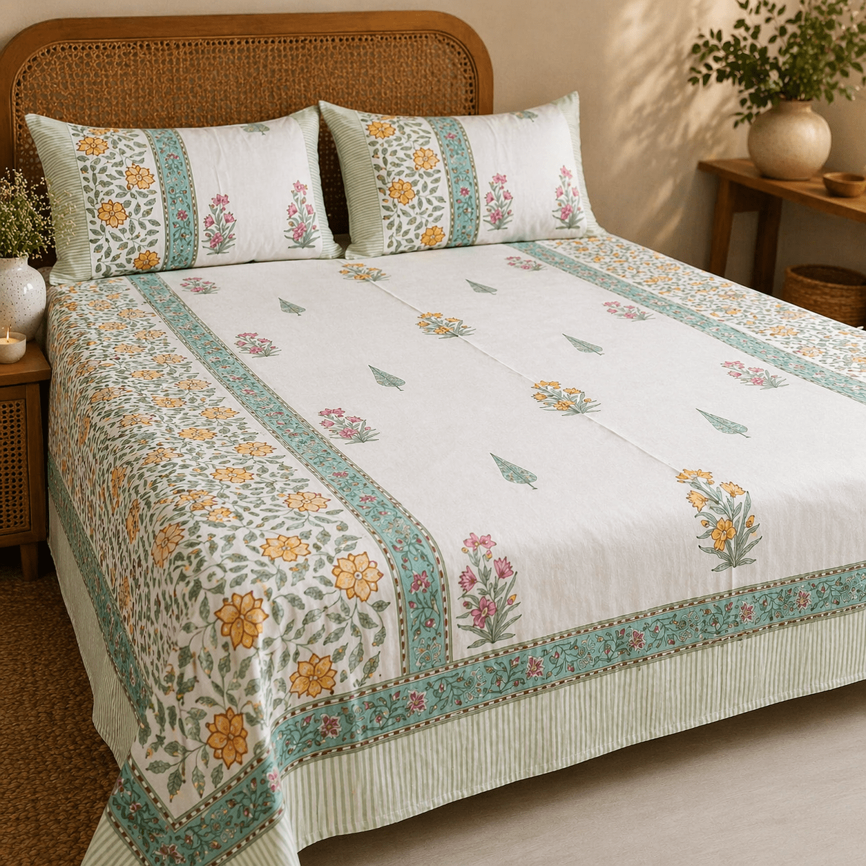 Pure Handblock Bedsheets (93*108) - ChapaSsyahii