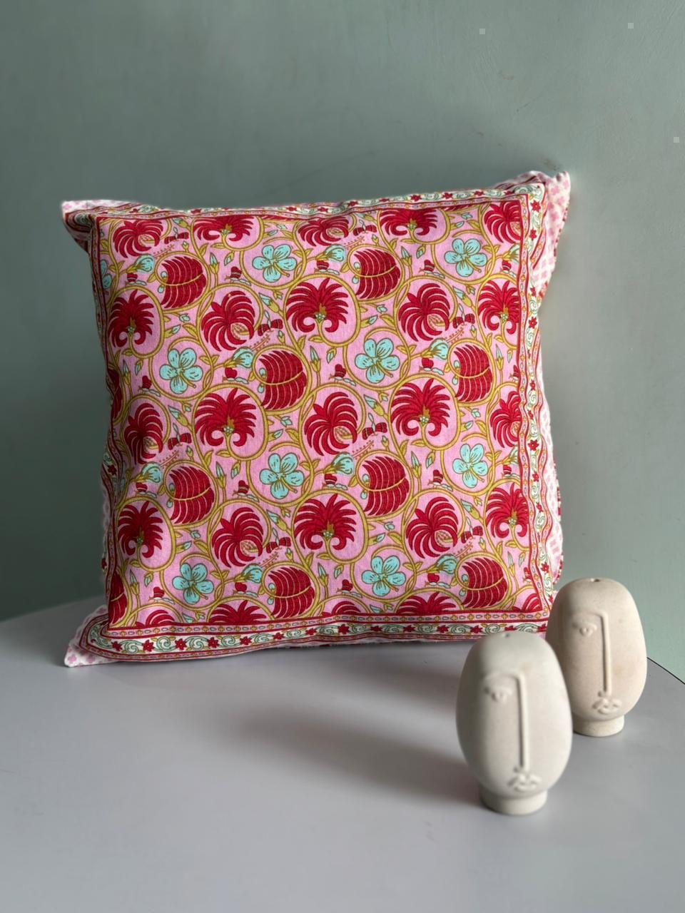 ChapaSsyahii Cushion Cover Set of 5 - Pink Pomegranate Bloom, product photo