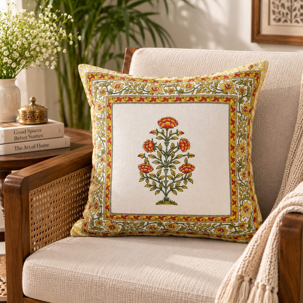 Handblock cushion cover set of 5