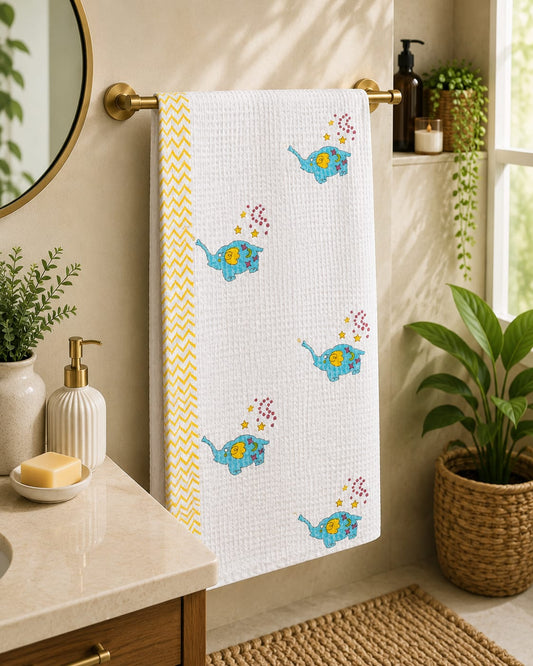 Starry Elephant Waffle Towel