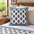 ChapaSsyahii Cushion Cover Set of 5 - Blue Floral Sprig, bed lifestyle