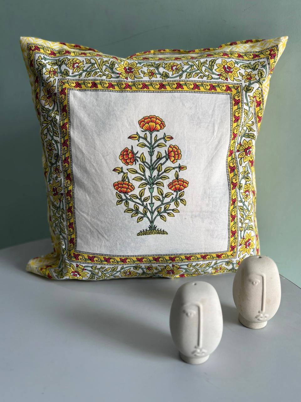 ChapaSsyahii Cushion Cover Set of 5 - Yellow Marigold Bouquet, product photo