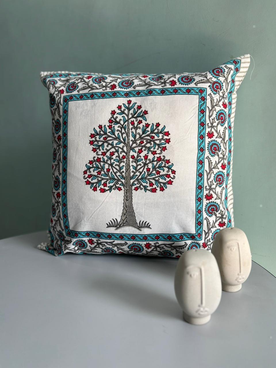 ChapaSsyahii Cushion Cover Set of 5 - Turquoise Tree of Life, product photo