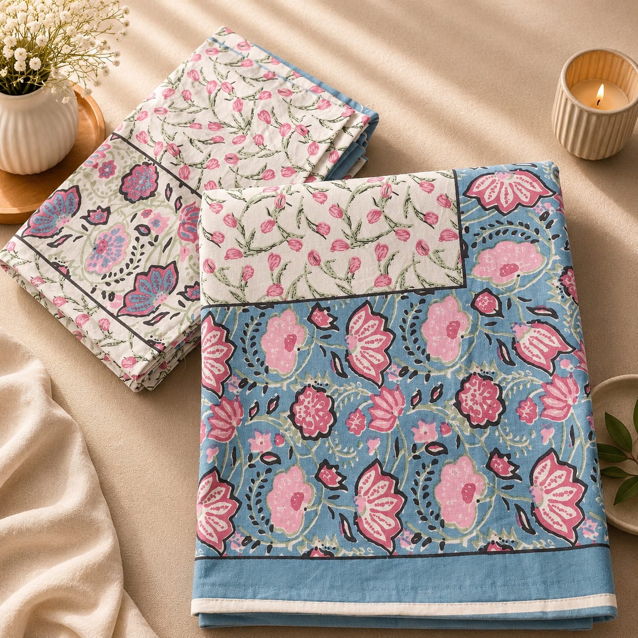 Gulnaar Bloom Luxe 260 TC Cotton Bedsheet