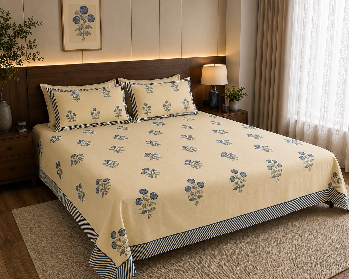 Neel Booti Classic 260 TC Cotton Bedsheet