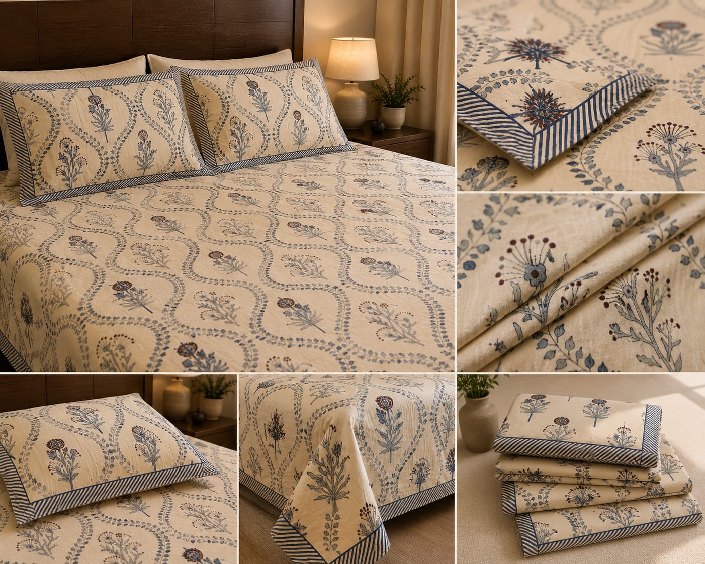 Neel Kashish Jaal 260 TC Cotton Bedsheet