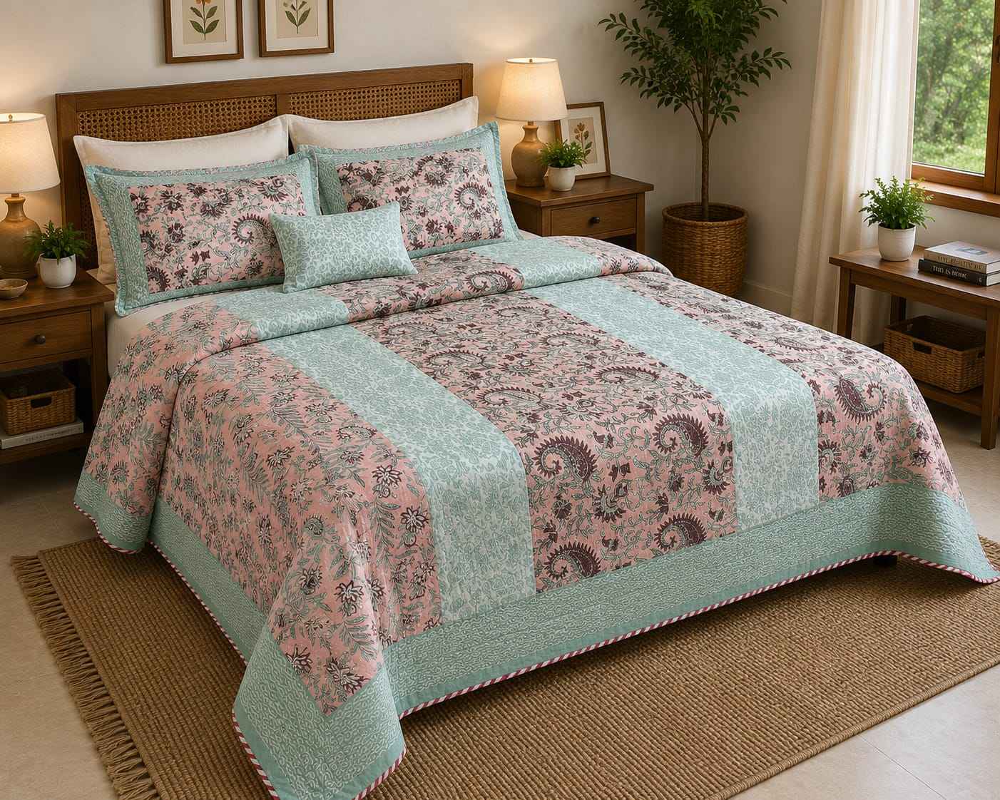 Mint Paisley Reversible Dohar