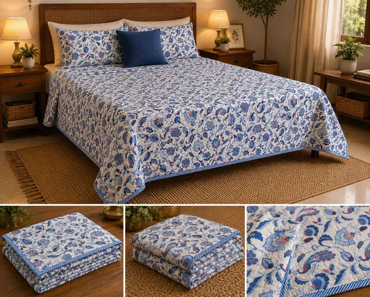 Blue Paisley Garden Dohar