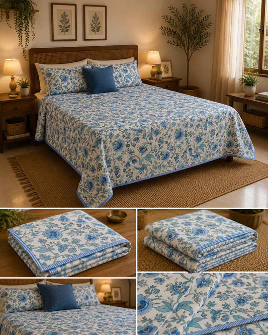 Powder Blue Floral Dohar