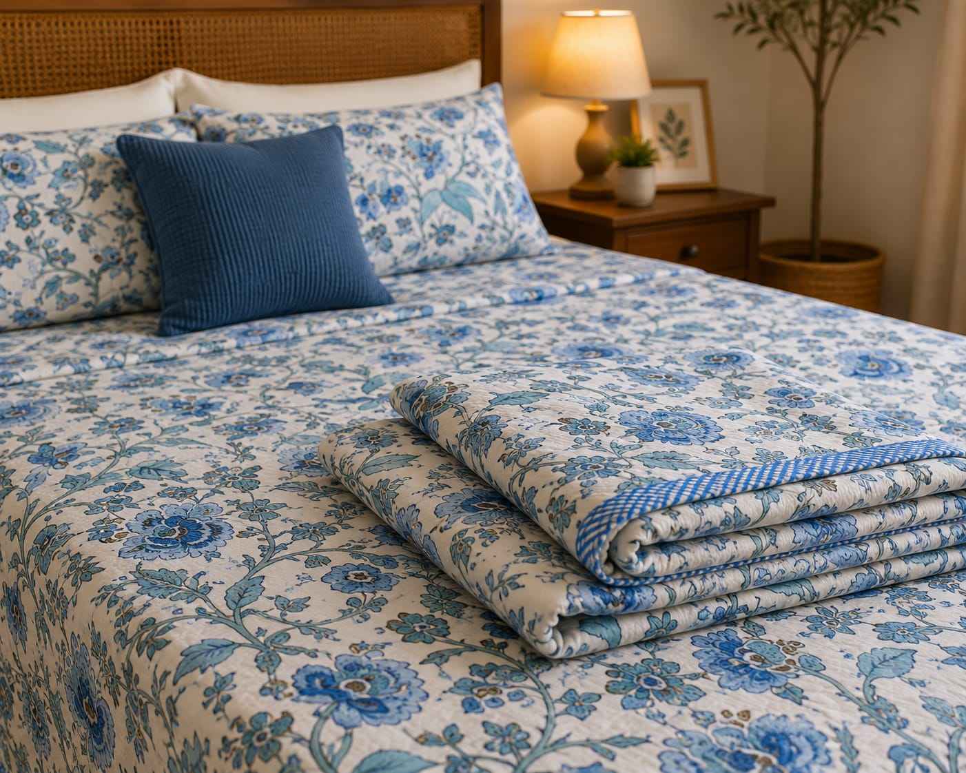 Powder Blue Floral Dohar