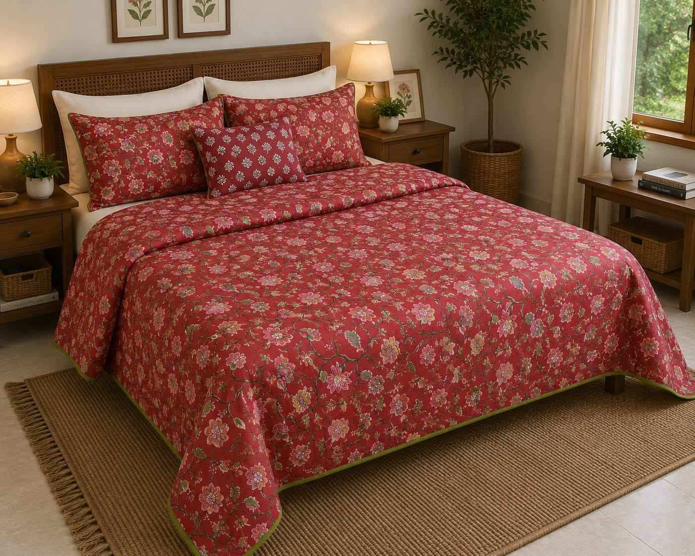 Crimson Blossom Dohar