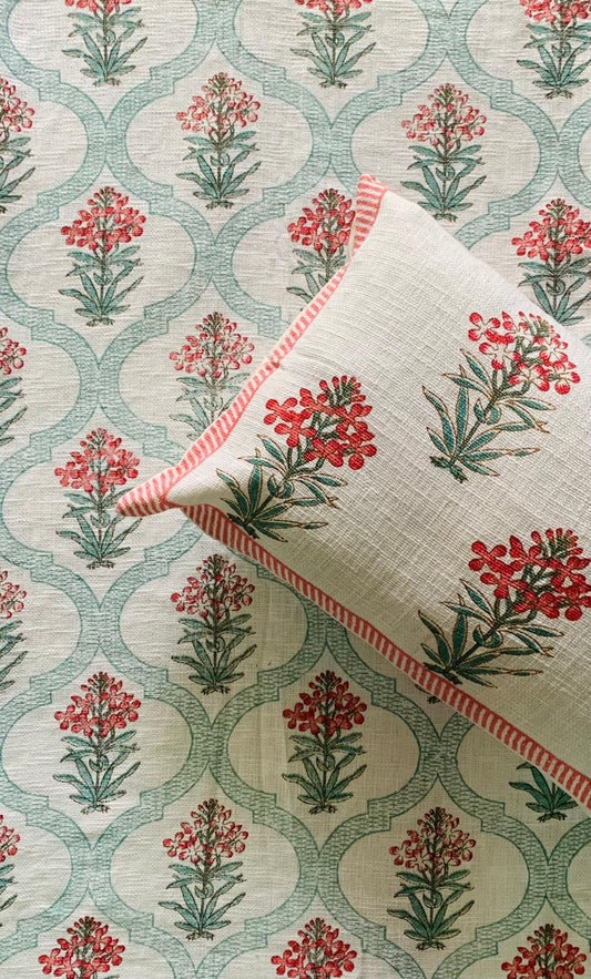 Blush Meadow - Blue with Pink Floral Print