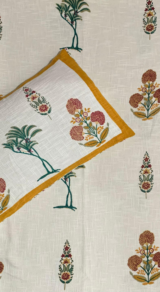 Autumn Blossom - Cream with Yellow and Orange Floral Elements