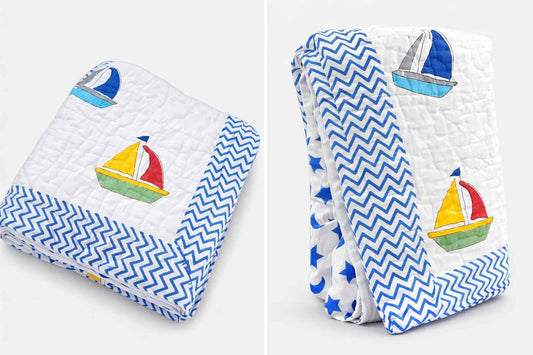 Sailboat Design (Blue Zigzag Border) - ChapaSsyahii
