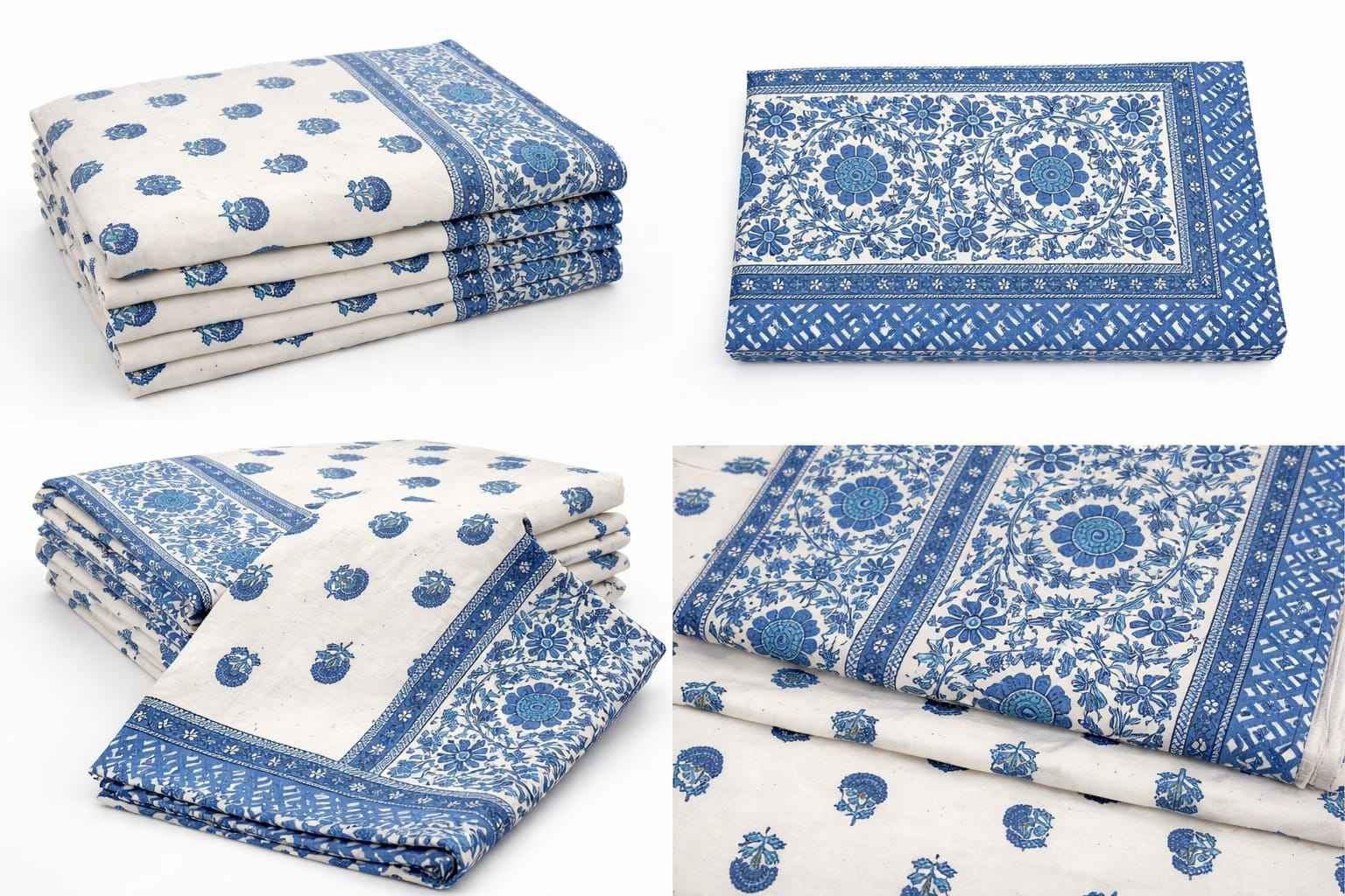 Blue Floral Buti Border