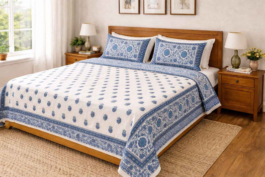 Blue Floral Buti Border