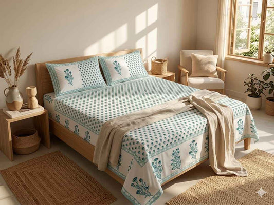 Teal Floral Buti