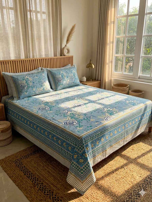 Teal Blue Floral