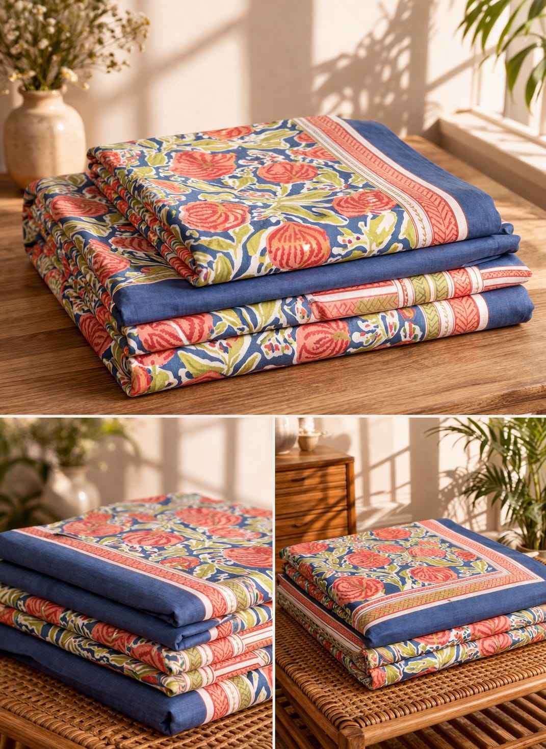 Blue & Red Floral