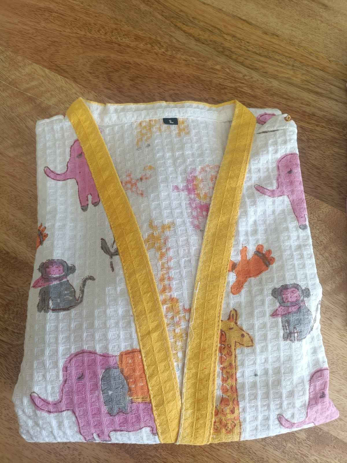 Kids Animal Adventure Cotton Waffle - Yellow