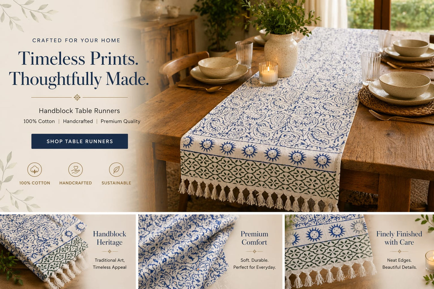 Classic Indigo Paisley Scroll