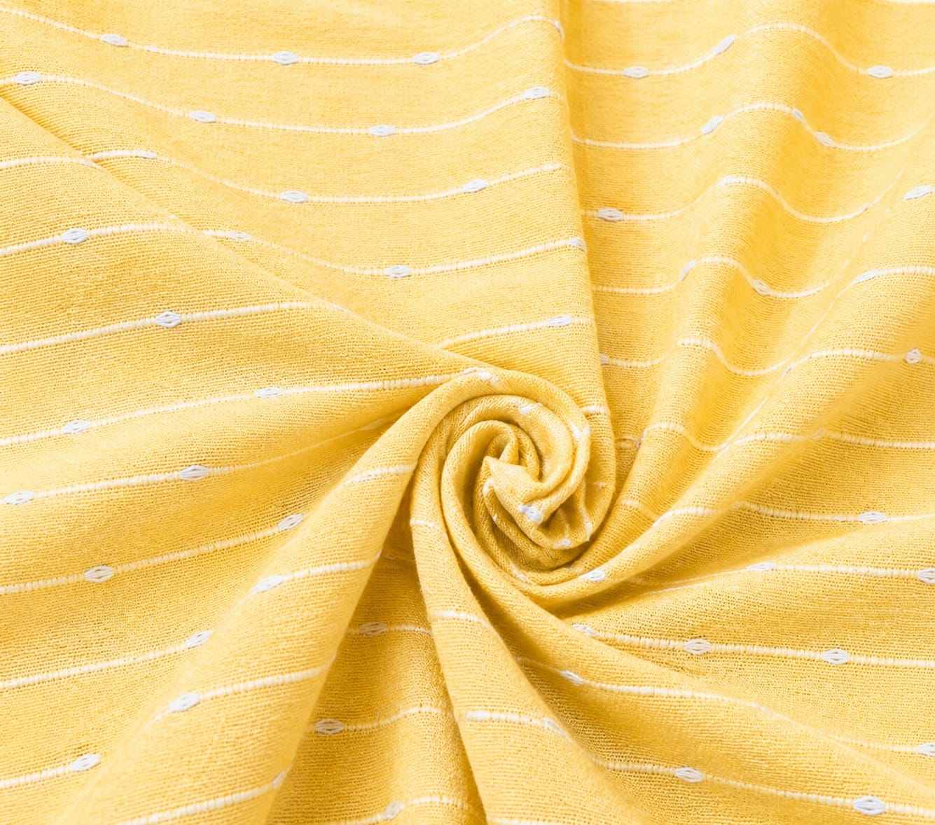 Mustard White Stripe Handloom Bedsheet Set