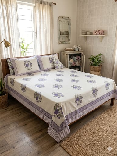 Lavender Paisley – Lavender & White