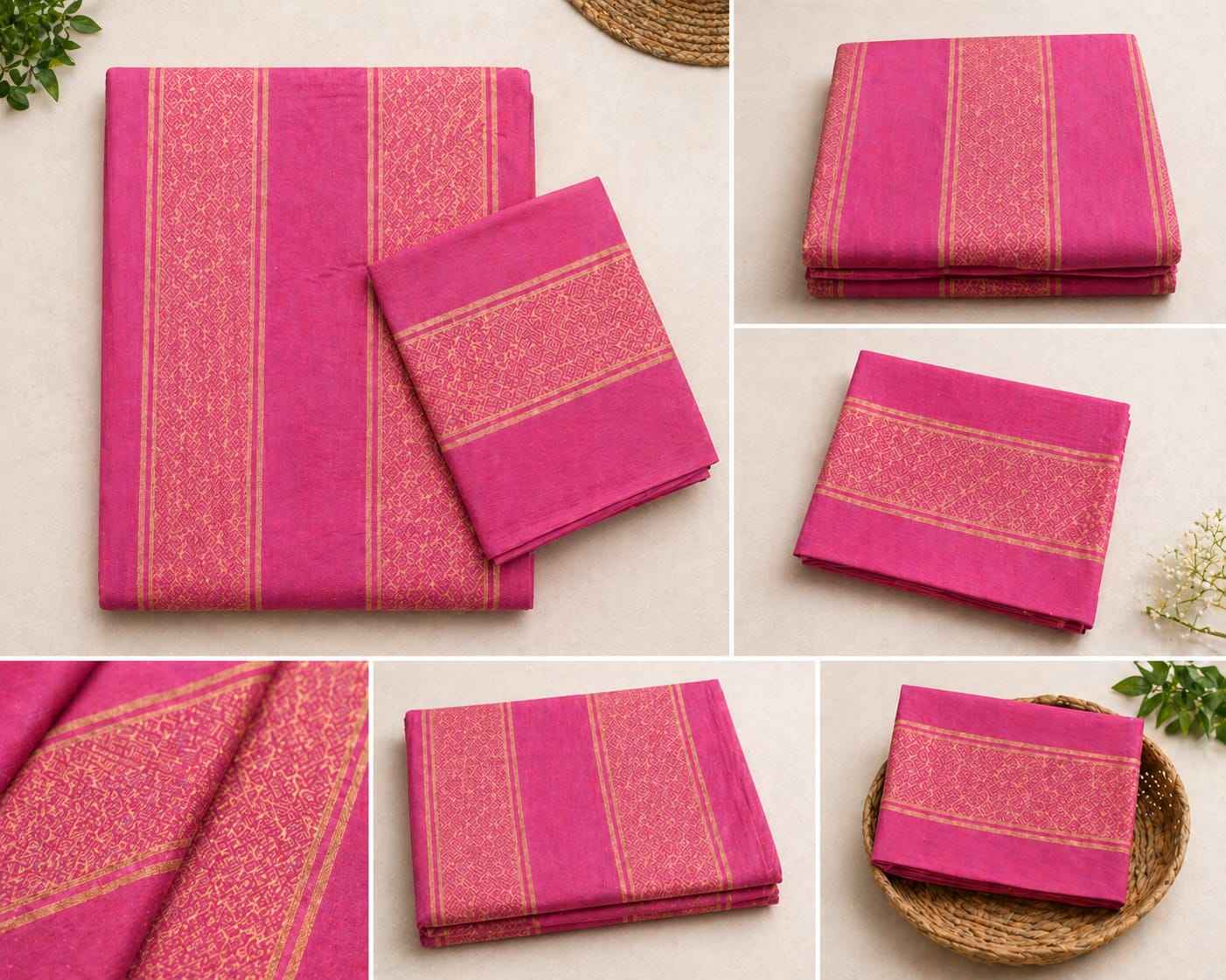 Lavender & Plum Stripe Handloom Bedsheet Set