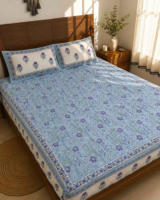Lavender Meadow Fitted Bedsheet Set – King Size