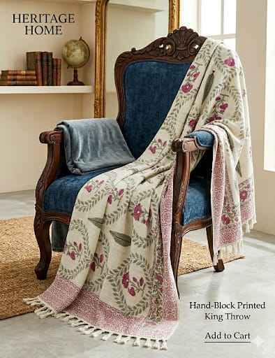 Mughal Garden Wreath Throw