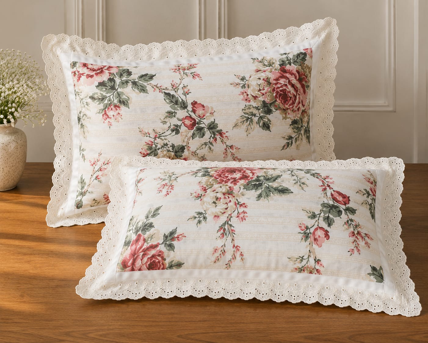 Tudor Rose Bloom - Cotton King Size Bedsheet - ChapaSSyahii