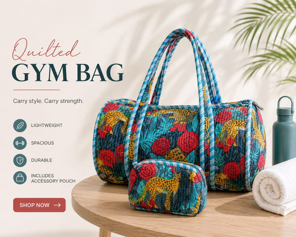 Midnight Jungle Quilted Duffle Bag Set