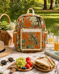 Tropical Multicolor Leopard Handblock Printed Quilted Cotton Kids Backpack