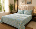 Aqua Olive Ikkat Bedsheet - Bedsheet - ChapaSsyahii