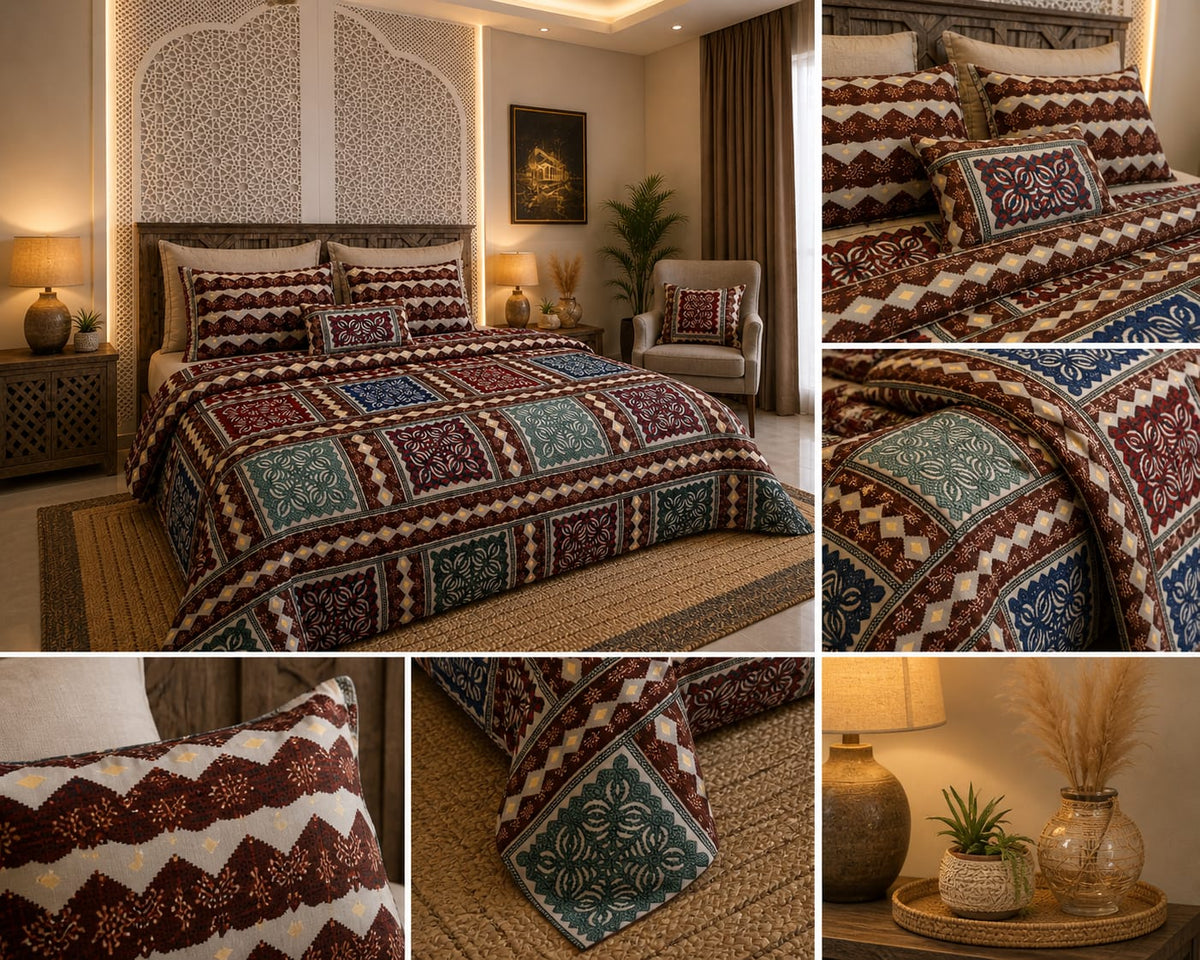 Artisan Patchwork Premium Cotton King Bedsheet Set - Bedsheet - ChapaSsyahii