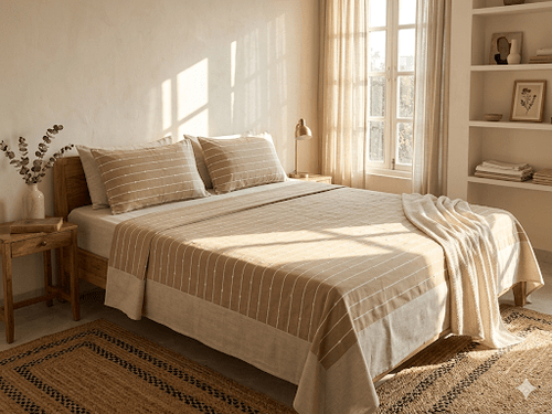 Handloom cotton bedsheet set in Diwali Home Refresh Gift Set
