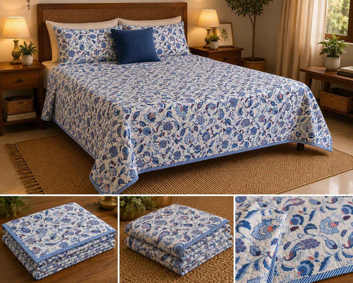 Blue Paisley Garden Dohar - Dohar - ChapaSsyahii