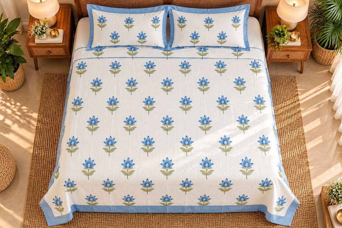 Neel Kamal Buti 210 TC Cotton Bedsheet by ChapaSSyahii