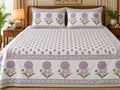 Lavender Genda Heritage Border 210 TC Cotton Bedsheet by ChapaSSyahii